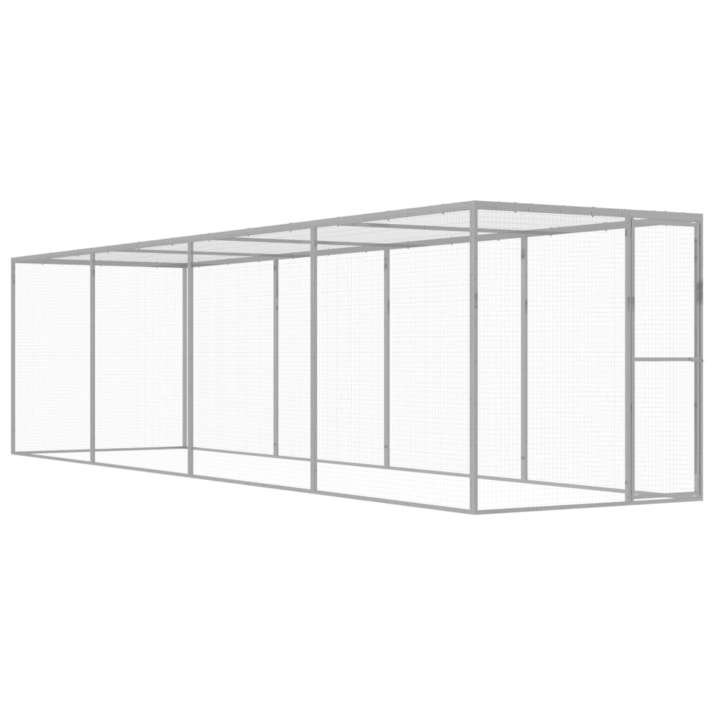 Cusca pentru pisici vidaXL, Otel galvanizat, 6 x 1.5 x 1.5 m, Argintiu